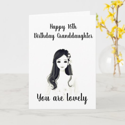 ***16誕生日***私たちの"素敵な孫娘" カード (黄色い花)