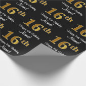 16誕生日:豪華エレガントなフェイク金ゴールドルック# ラッピングペーパー (角)