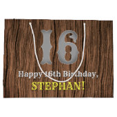 16誕生日: Country インスパイア Western Look, Name ラージペーパーバッグ (裏面)