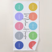 16進コードの色名前をカスタムするデザイナ ビーチタオル (正面)