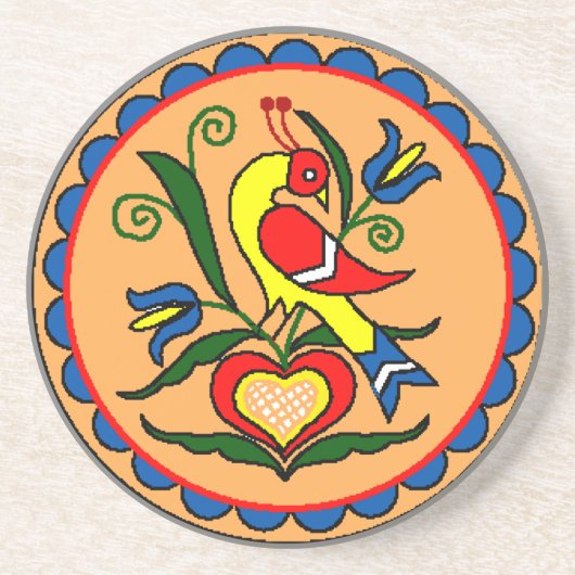 16進サインオランダ鳥 コースター (正面)