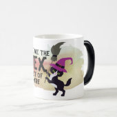 16進マグカップを手に入れる – ウィッチーハロウィーンユーモアコーヒー モーフィングマグカップ (正面右)