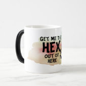 16進マグカップを手に入れる – ウィッチーハロウィーンユーモアコーヒー モーフィングマグカップ (正面左)