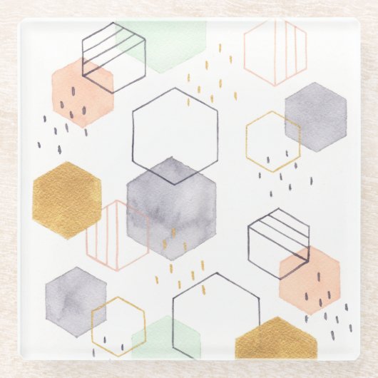 16進法 ガラスコースター (正面)