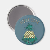16進記号ウェルカムパイナップル マグネット (正面/裏面)