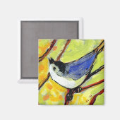 16鳥、No 6 – 四角い磁石 マグネット (正面/裏面)