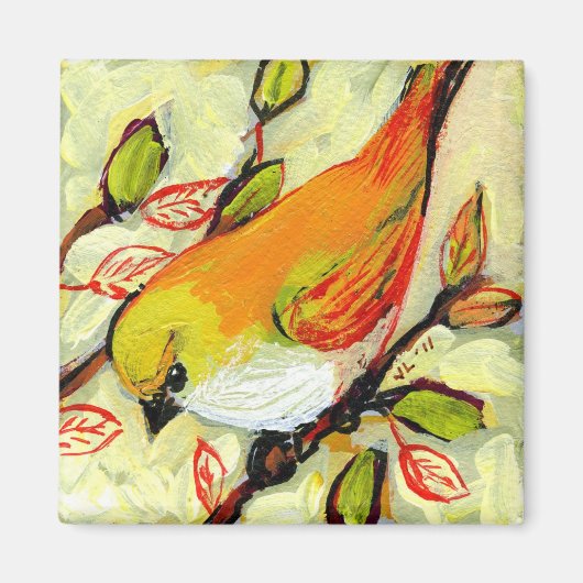 16鳥No 4 – 四角マグネット マグネット (正面)