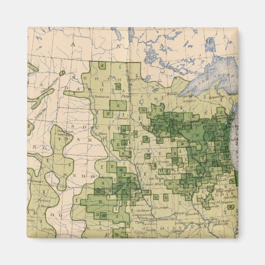 160ライ麦/平方マイル マグネット (正面)