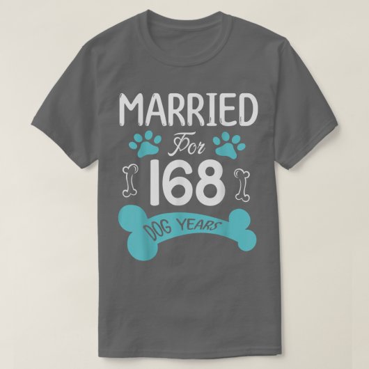 160犬結婚した24周年記念結婚会 Tシャツ (デザイン正面)