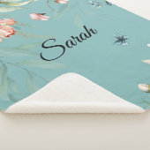 1600の水彩花模様、ベビーガールベビーカー シェルパブランケット (3/4)