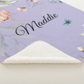 1600の水彩花模様、ベビーガールベビーカー シェルパブランケット (3/4)