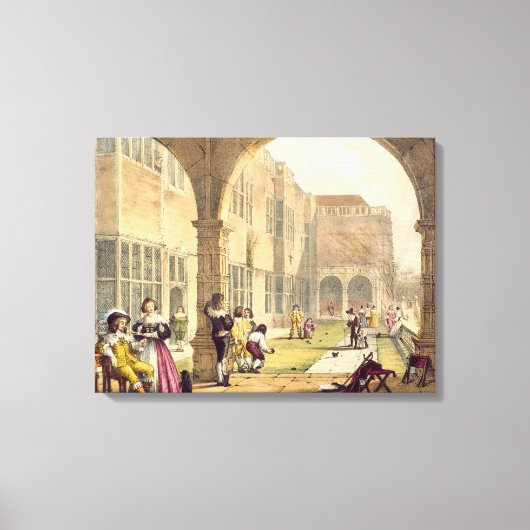 1600年のブラムシルのテラスでのボウル、「A」から キャンバスプリント (正面)