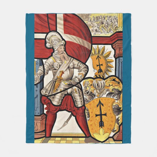 1600年スイスの兵士のプリント フリースブランケット (正面)
