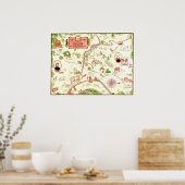 1600年代のCTにおける先駆者ハートフォードの地図 ポスター (キッチン)