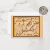 1600年代ニューイングランドのアメリカ先住民部族の地図 ノートカード (正面/裏面インサイチュ)