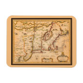 1600年代ニューイングランドのアメリカ先住民部族の地図 マグネット (横)