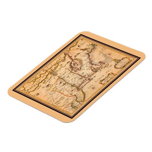 1600年代ニューイングランドのアメリカ先住民部族の地図 マグネット (左側)