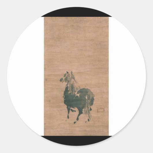 1600絵画年代頃の宮本武蔵 ラウンドシール (正面)