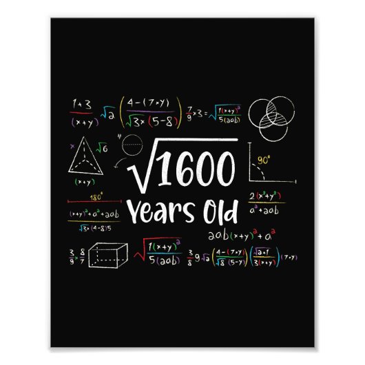 1600 40歳の誕生日40歳のギフトの平方根 フォトプリント            (正面)