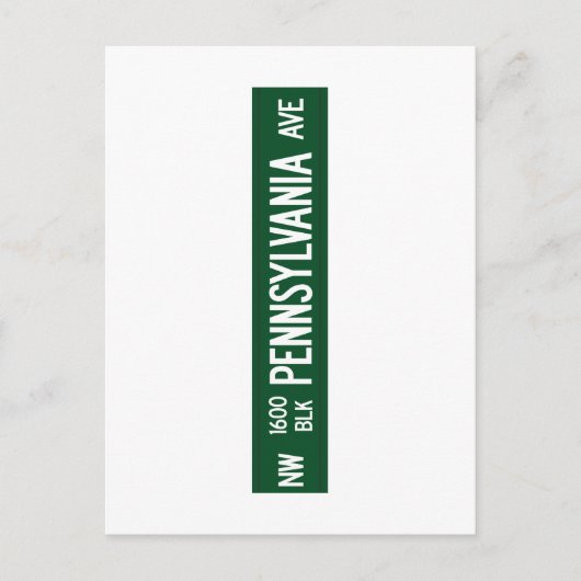 1600 Pennsylvania Avenue, Road Sign, DC, USA ポストカード (正面)