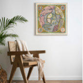 1606メルカトル北極圏のホンディウス地図 ポスター