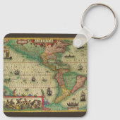 1606年 アンティーク 古地図 アメリカ大陸 キーホルダー (裏面)