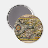 1610コーンウォール、デボン、サマセット等の地図 マグネット (正面/裏面)