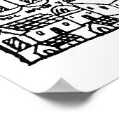 1616スケッチofクスコ，ペルー ポスター (角)