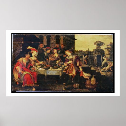 1618年のリッチマンテーブルのラザロ(カンヴ油) ポスター (正面)