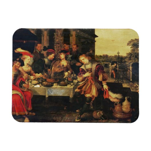 1618年のリッチマンテーブルのラザロ(カンヴ油) マグネット (横)