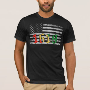 1619先祖アフリカプライド黒史 Tシャツ