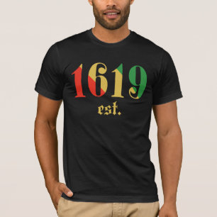 1619年アフリカ系アメリカ人を設立 Tシャツ