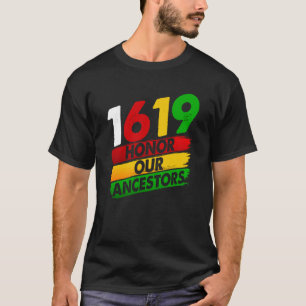 1619我々の祖先アフリカ系アメリカ人プライドブラックハイ Tシャツ