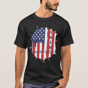 1619我が祖先アメリカ国旗 Tシャツ