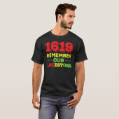 1619黒史の先祖を覚える Tシャツ (正面フル)