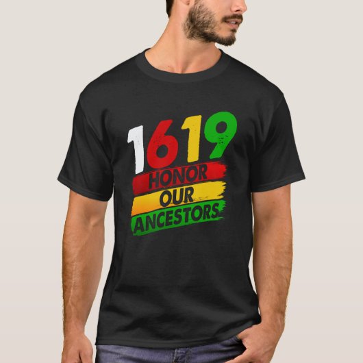 1619 Our Ancestors African American Pride Black Hi Tシャツ (正面)