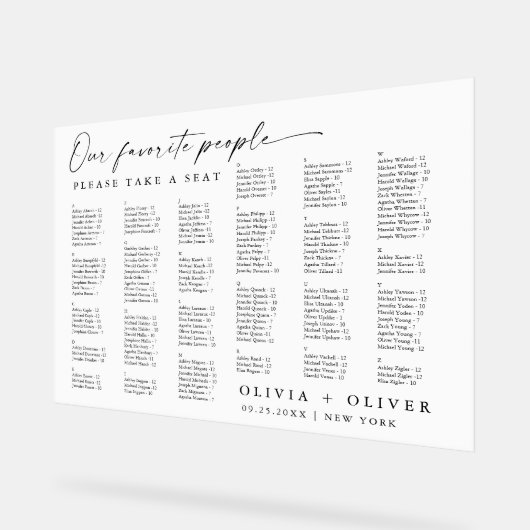 162人結婚までのアルファベット座席表 アクリルサイン (傾斜)