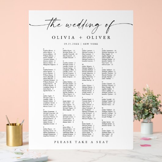 162人結婚までのアルファベット座席表 アクリルサイン (ウェディング)