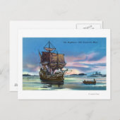 1620年のシーンに登場するメイフラワー ポストカード (正面/裏面)