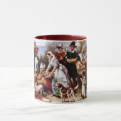 1621年の感謝祭。ファインアートギフトマグカップ マグカップ (中央)