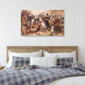 1621年の最初の感謝祭 | c.1932 キャンバスプリント (インサイチュ (寝室))