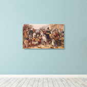 1621年の最初の感謝祭 | c.1932 キャンバスプリント (インサイチュ (ウッドフロア))