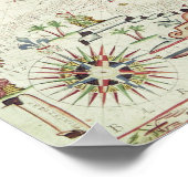 1625年地中海のの地図 ポスター (角)