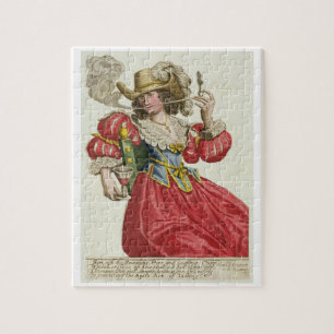 1630年についての豊かな女性の習慣(着色されたengra ジグソーパズル