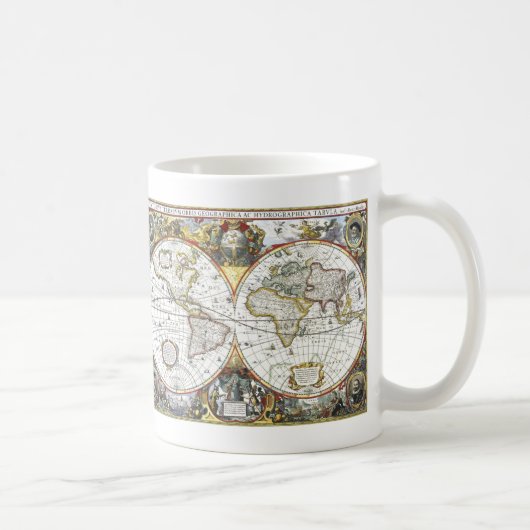 1630年のヘンドリック・ホンディウスによる古地図 コーヒーマグカップ (右)