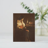 1630年～35年の夜灯を持つマグダレンのマリア ポストカード (スタンド正面)