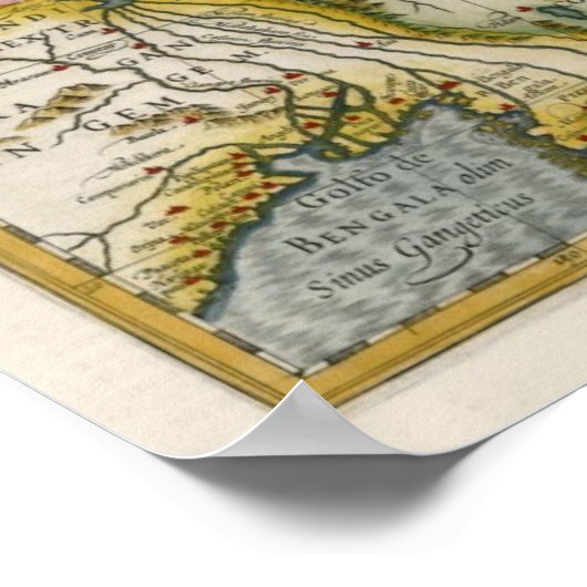 1633中国の地図 ポスター (角)