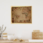 1633屋根裏海ポルノラン図 – Pascoal Roiz ポスター (キッチン)