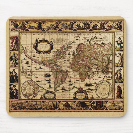 1635世界地図 マウスパッド (正面)