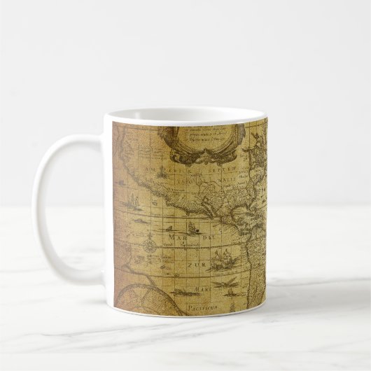 1635年のヴィンテージ地図 コーヒーマグカップ (左)